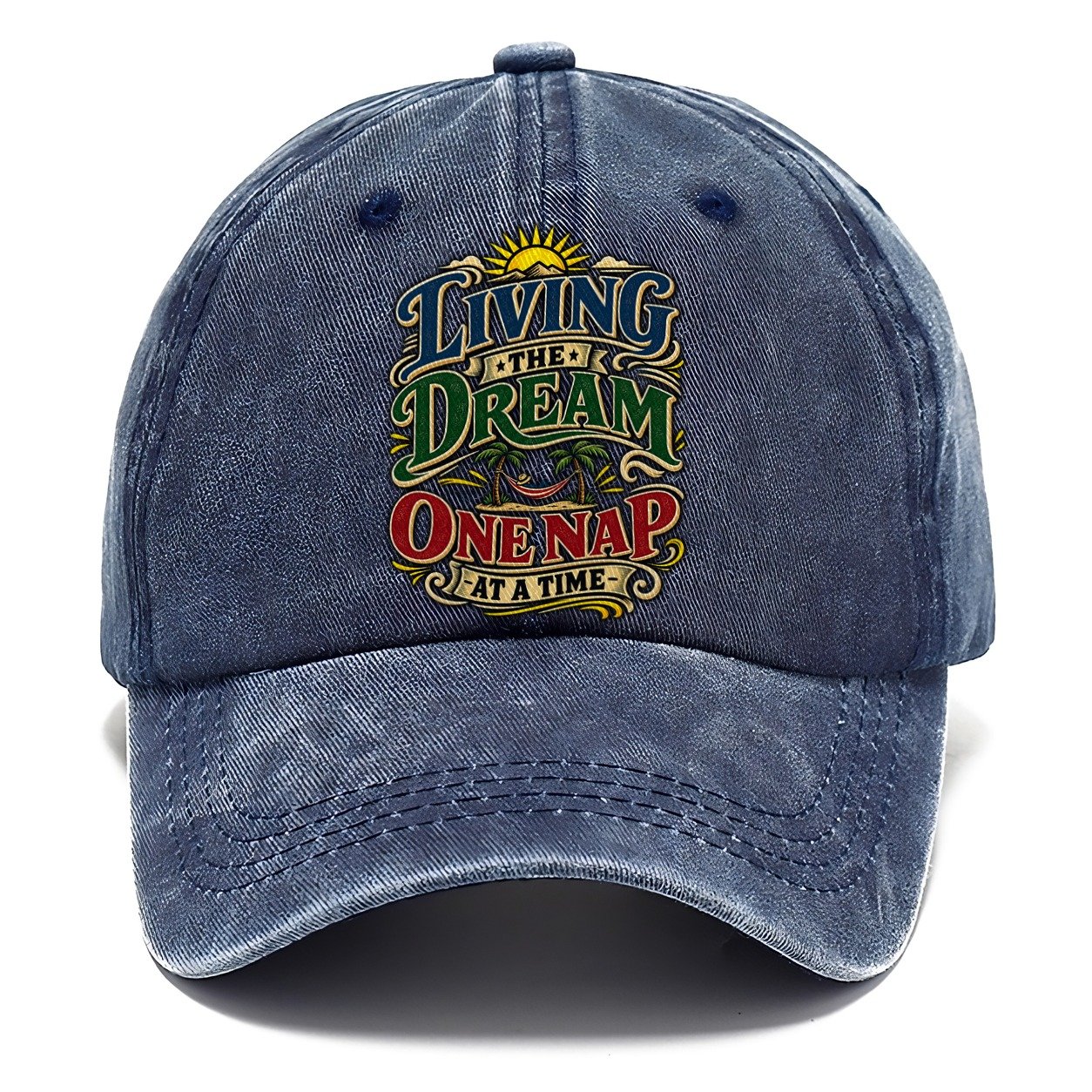 Living The Dream One Nap At A Time Retired Living Classic Cap – Twilight Navy