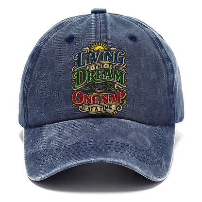Living The Dream One Nap At A Time Retired Living Classic Cap – Twilight Navy