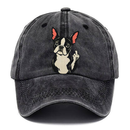 Boston Terrier Middle Finger Classic Cap – Graphite