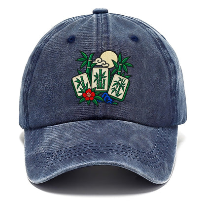 Bamboo Garden Mahjong Game Night Classic Cap – Twilight Navy