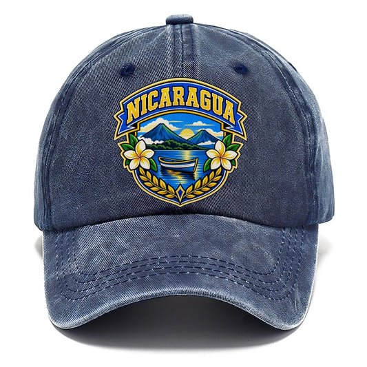 Nicaragua Retro Badge Country Logos Classic Cap – Twilight Navy