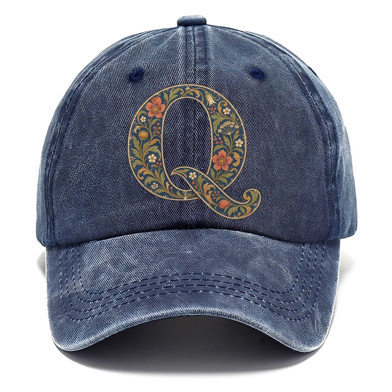 Wildflower Q Monogram Classic Cap – Twilight Navy