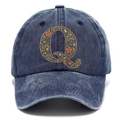 Wildflower Q Monogram Classic Cap – Twilight Navy