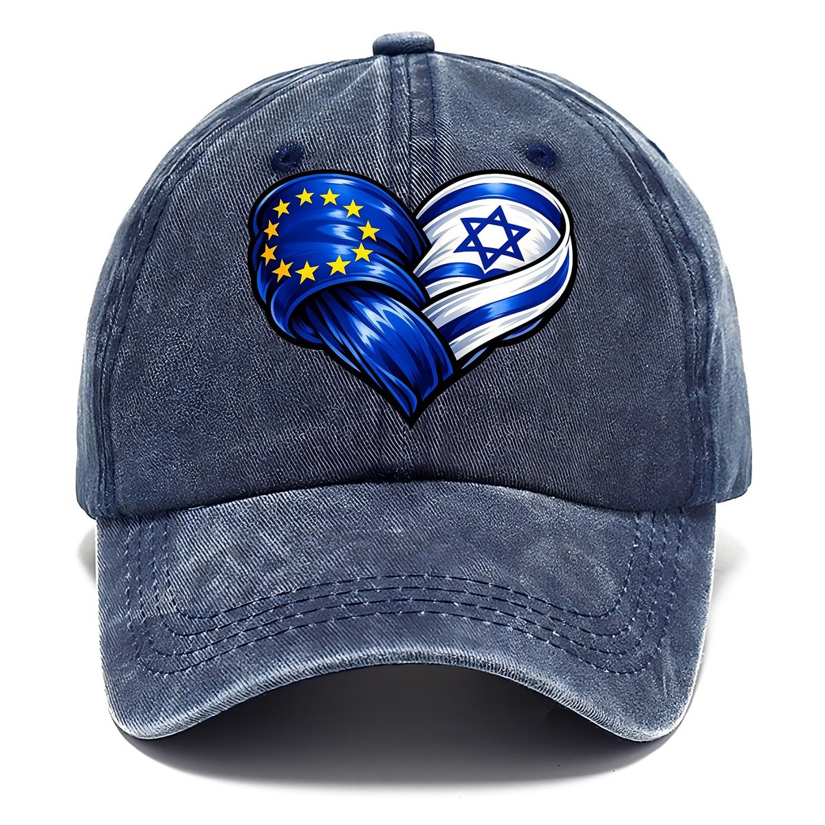 Eu Israel Intertwined Flag Heart Classic Cap – Twilight Navy