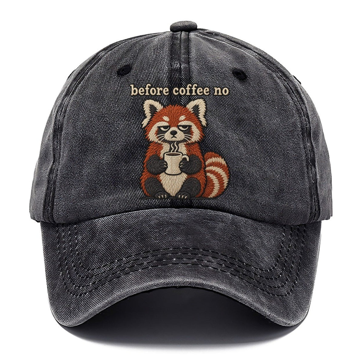 Before Coffee No Strongly Worded Classic Cap – Graphite