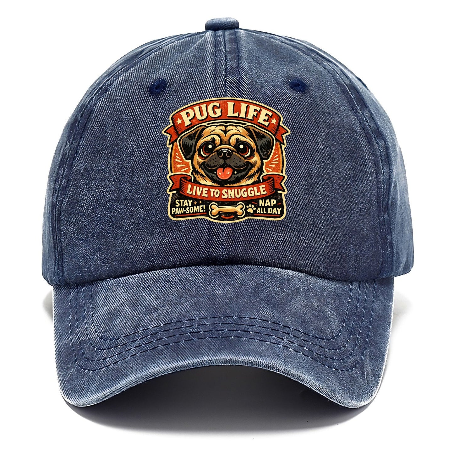 Vintage Pug Classic Cap – Twilight Navy