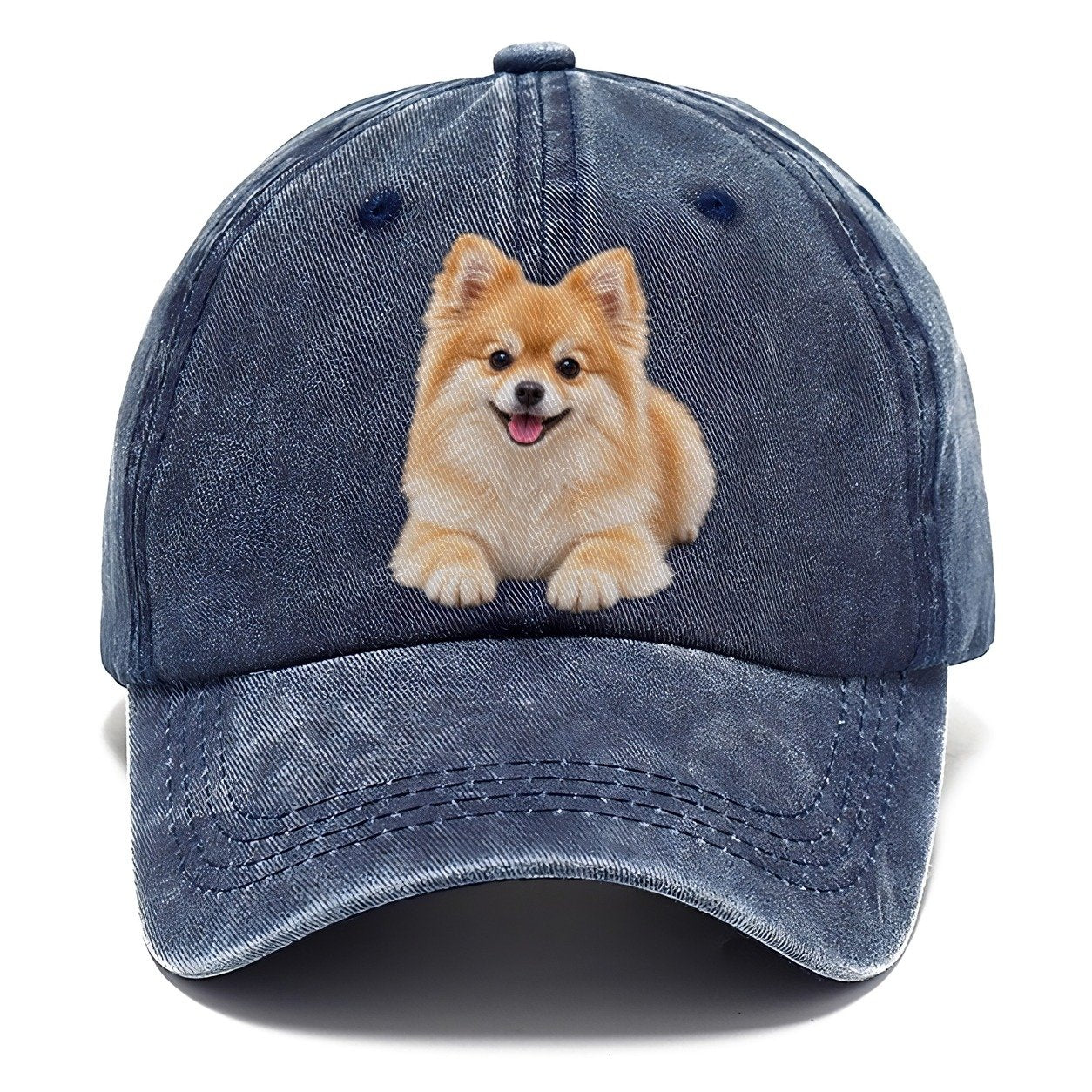 Pomeranian Lying Down Top Breeds Classic Cap – Twilight Navy