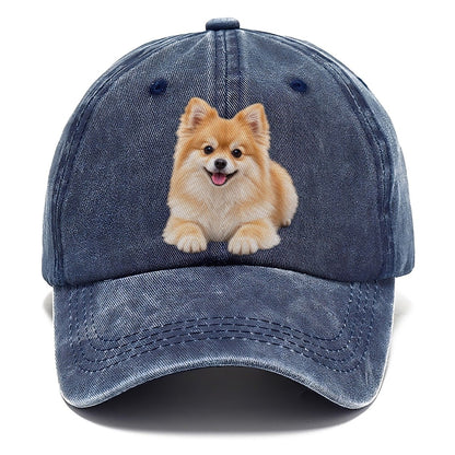 Pomeranian Lying Down Top Breeds Classic Cap – Twilight Navy