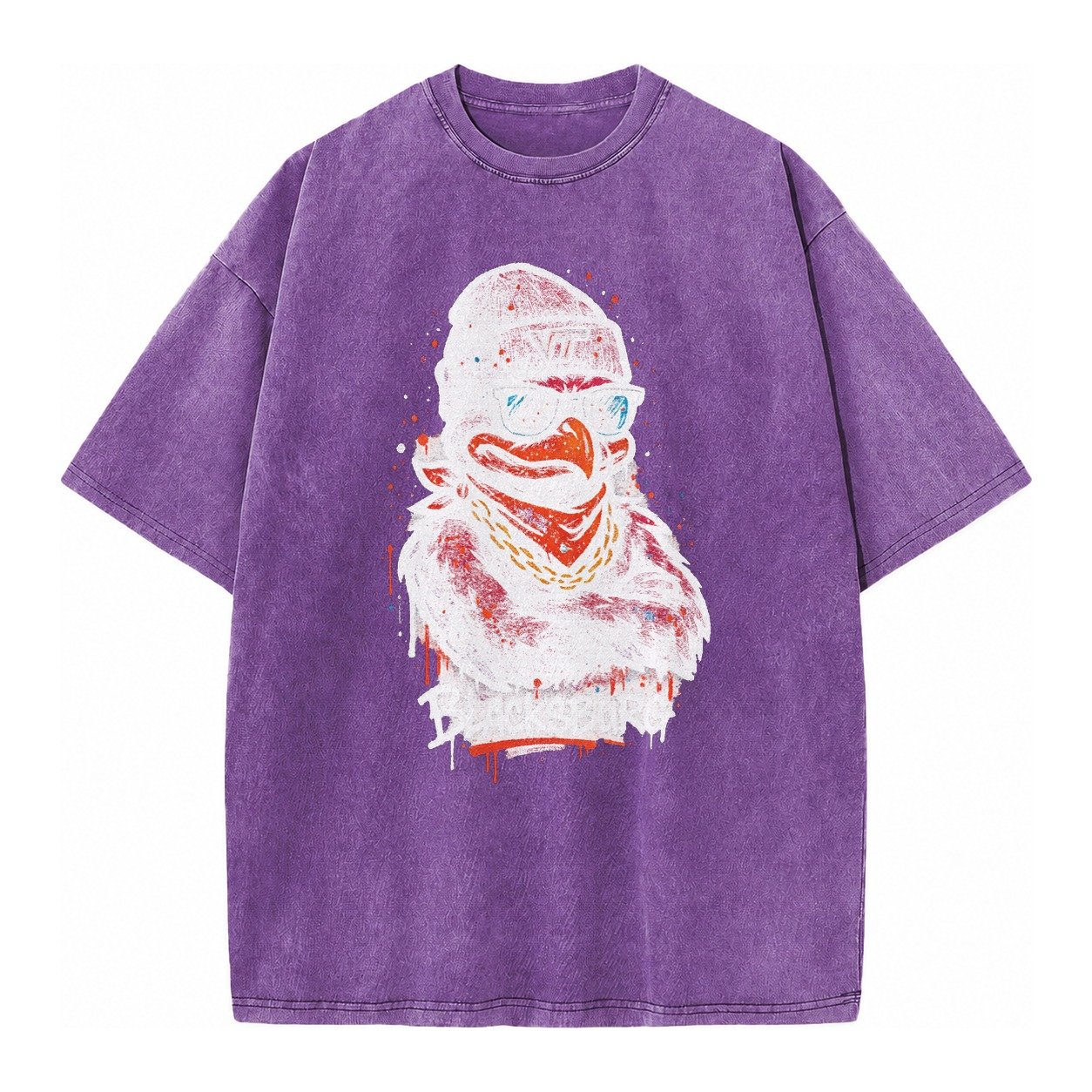 Blacksburg Hokiebird Wearing Virginia Tech Beanie With Vt Pa Vintage T-shirt – Purple