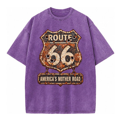 Route 66 Weathered Vintage T-shirt – Purple