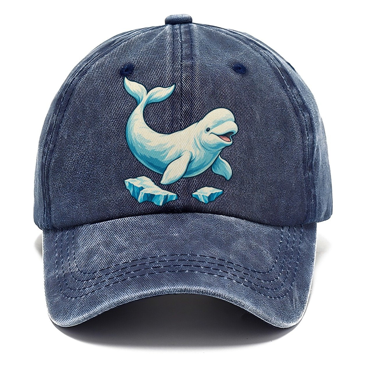 Beluga Whale And Floating Ice Canada Cultural Icons Classic Cap – Twilight Navy