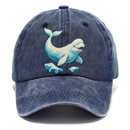 Beluga Whale And Floating Ice Canada Cultural Icons Classic Cap – Twilight Navy