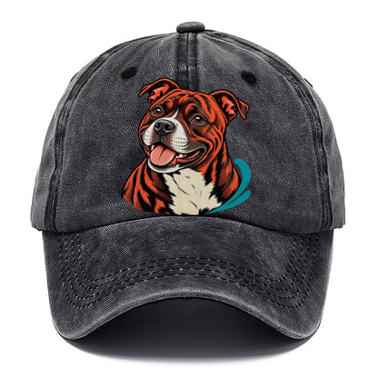 Happy Pitbull Pop Art Portrait Classic Cap – Graphite