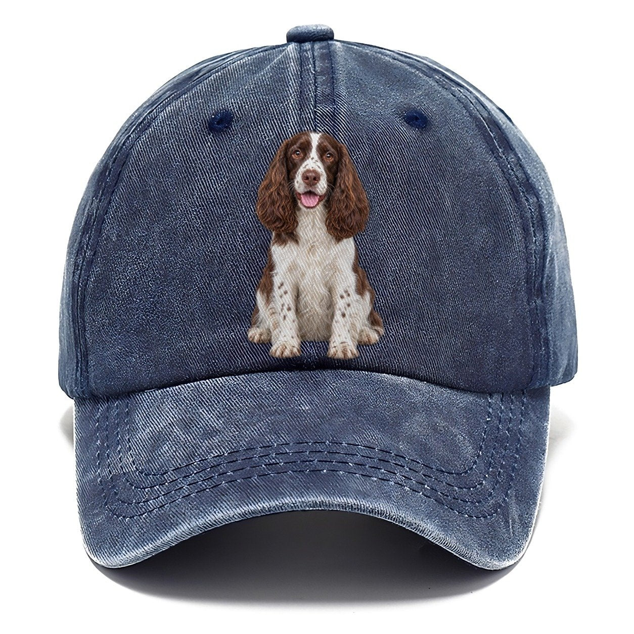 English Springer Spaniel Sitting Top Breeds Classic Cap – Twilight Navy
