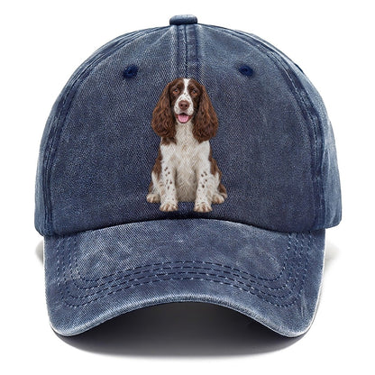 English Springer Spaniel Sitting Top Breeds Classic Cap – Twilight Navy