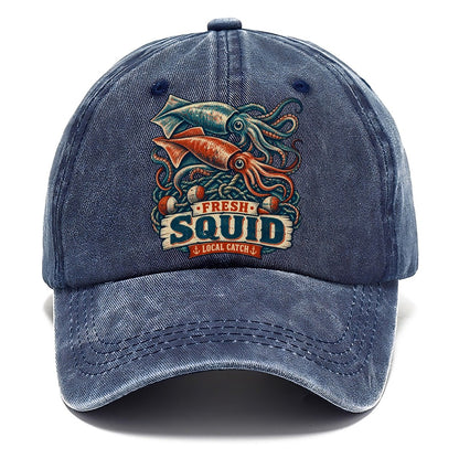 Squid And Net Stack Fishing Club Classic Cap – Twilight Navy