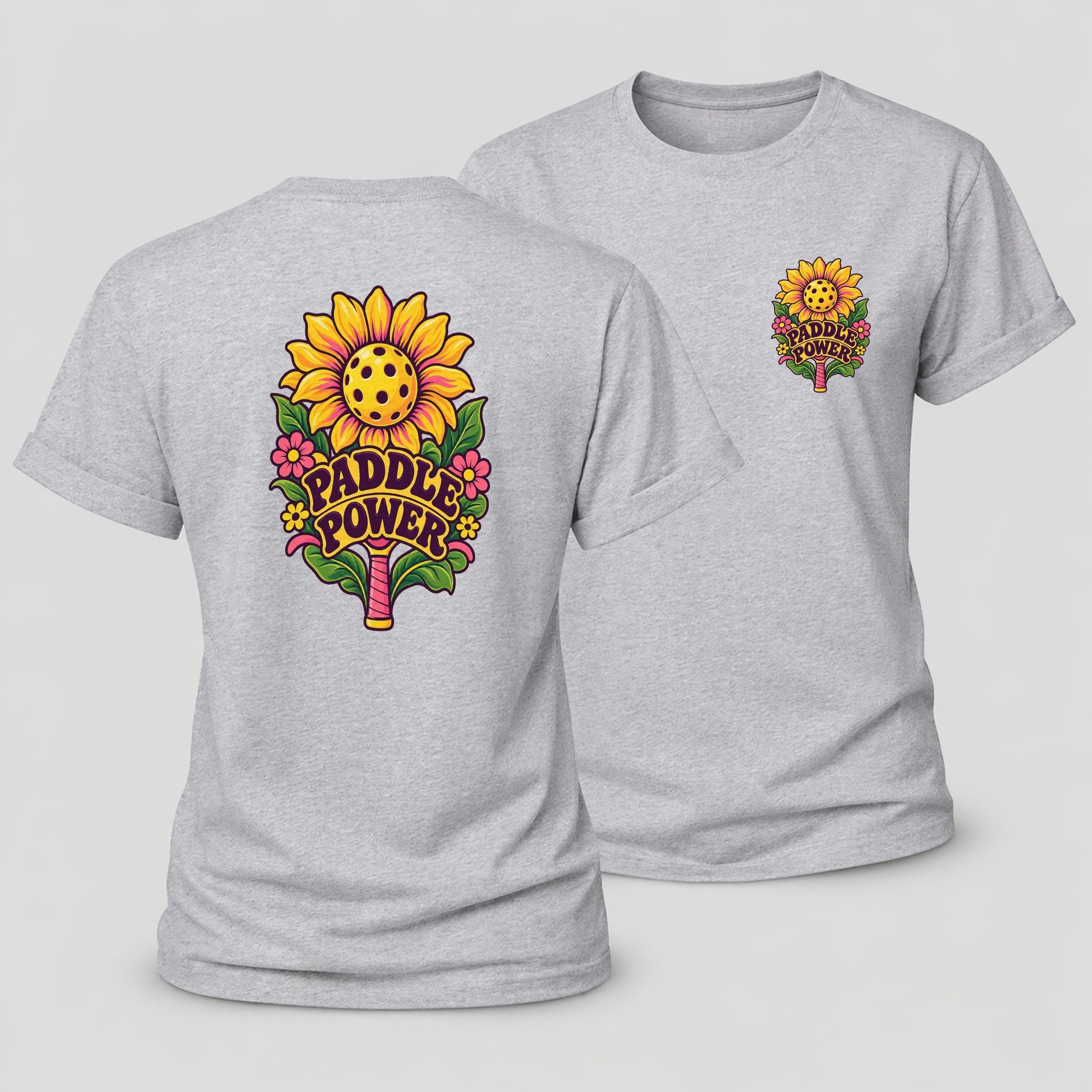 Sunflower Paddle Power Pickleball Life Women's Cotton T-Shirt – Sport Grey
