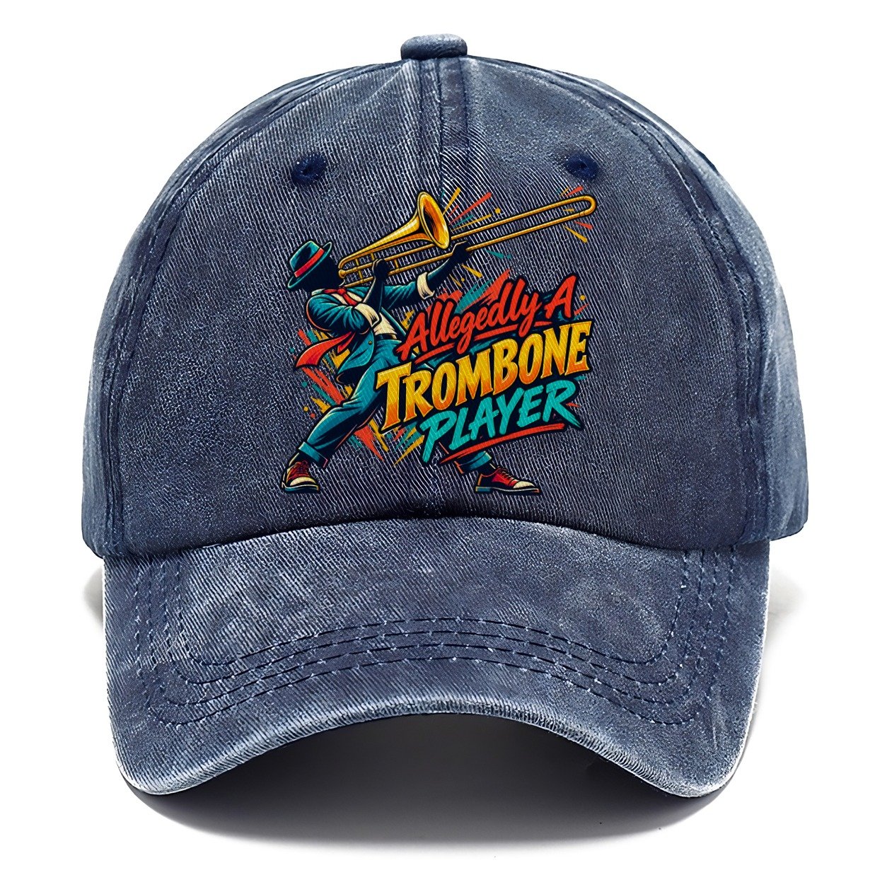 Allegedly A Trombone Player Music Instruments Classic Cap – Twilight Navy