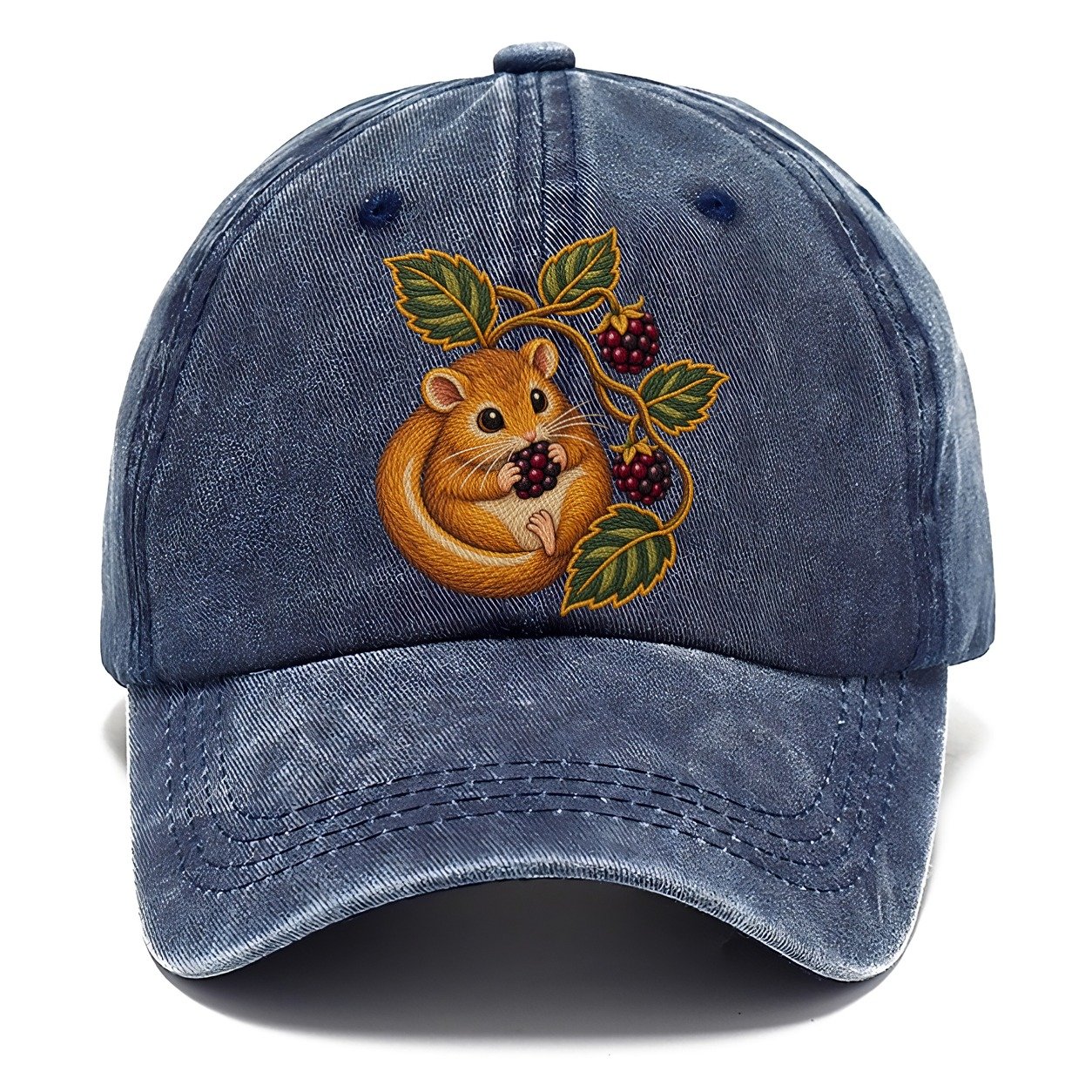 British Hedgerow Dormouse And Blackberries Uk Culture Heritage Classic Cap – Twilight Navy