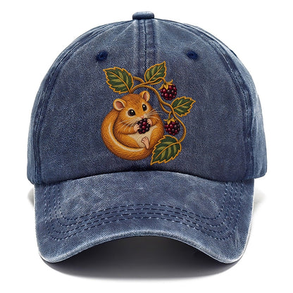 British Hedgerow Dormouse And Blackberries Uk Culture Heritage Classic Cap – Twilight Navy
