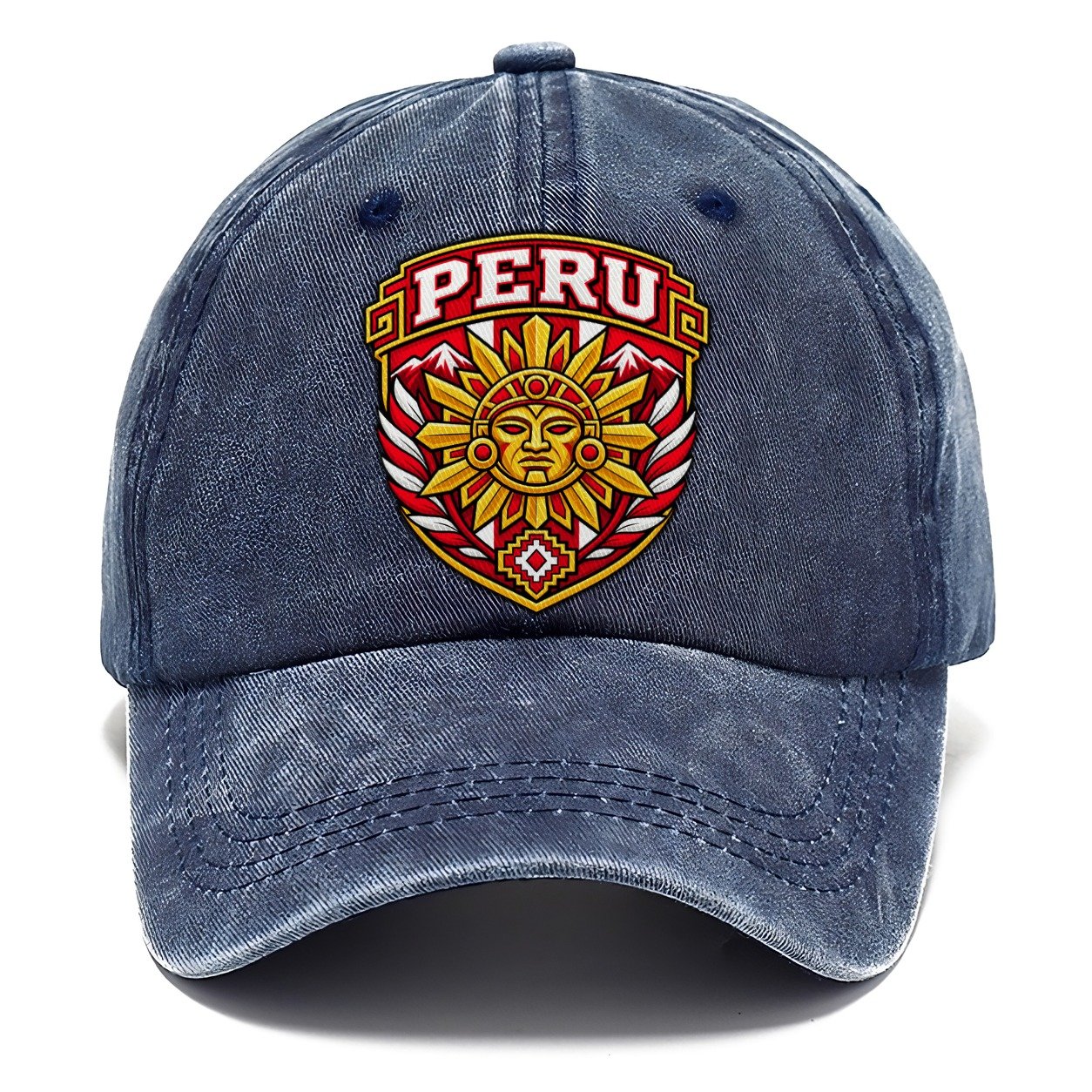 Peru Retro Badge Country Logos Classic Cap – Twilight Navy
