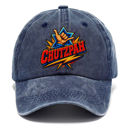 Chutzpah Attitude Judaism Heritage Classic Cap – Twilight Navy