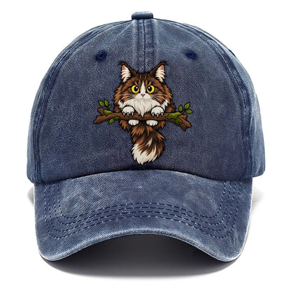 Norwegian Forest Cat Perched Peeking Cats Classic Cap – Twilight Navy