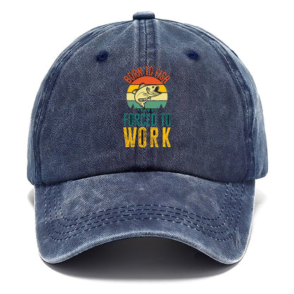 Born To Fish Forced To Work Transparent Classic Cap – Twilight Navy