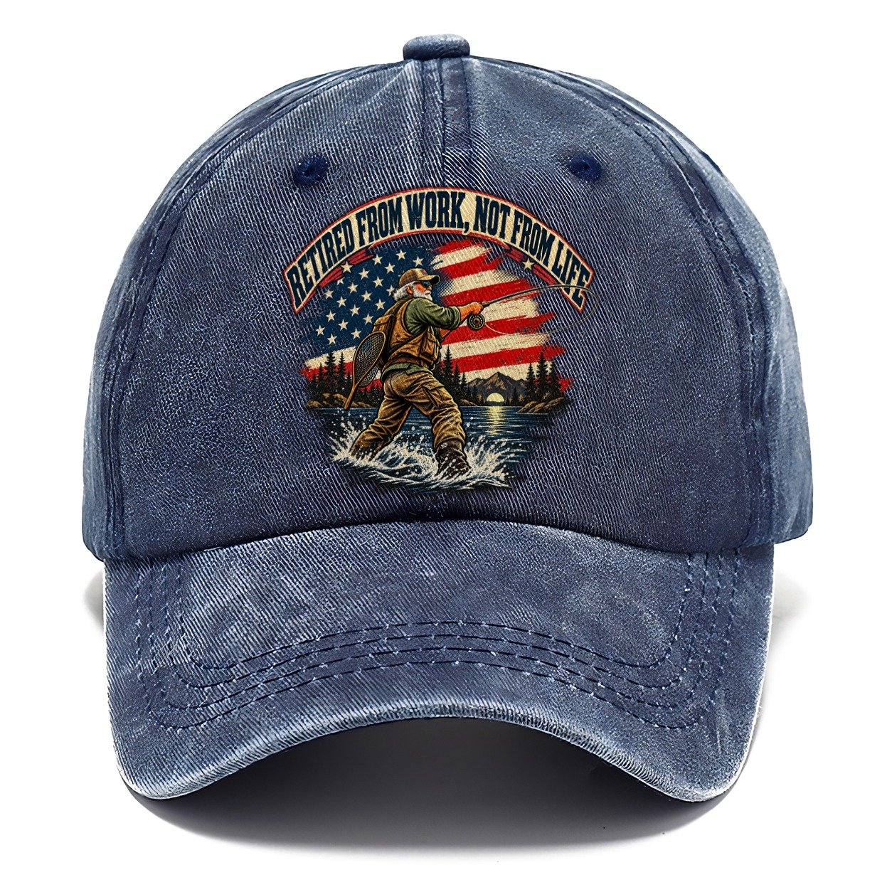 Retired From Work Not From Life Old Man Strong Classic Cap – Twilight Navy