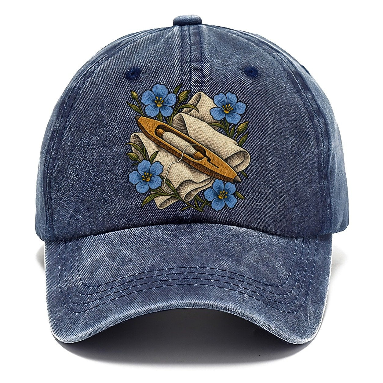Ulster Linen Shuttle And Flax Uk Culture Heritage Classic Cap – Twilight Navy