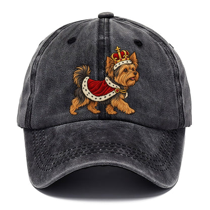One Yorkshire Terrier In Halloween Costume Little King Costume With A Felt Crown And Short Red Velvet Robe Halloween Dog Parade Classic Cap – Graphite