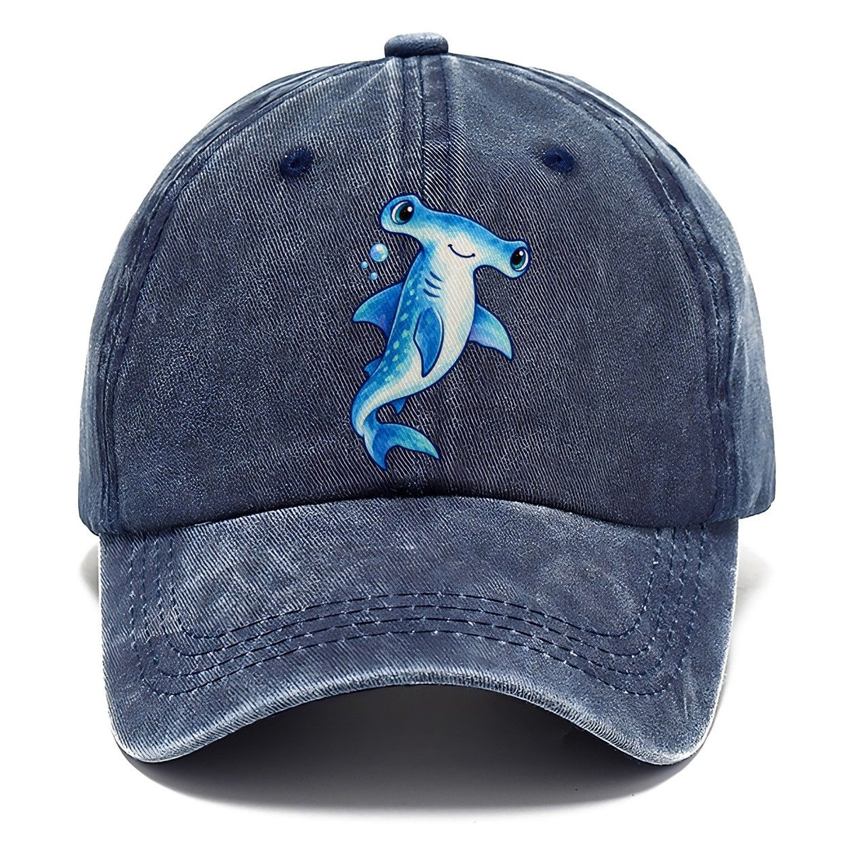 Hammerhead Shark Upward Swim Sea Sprite Classic Cap – Twilight Navy