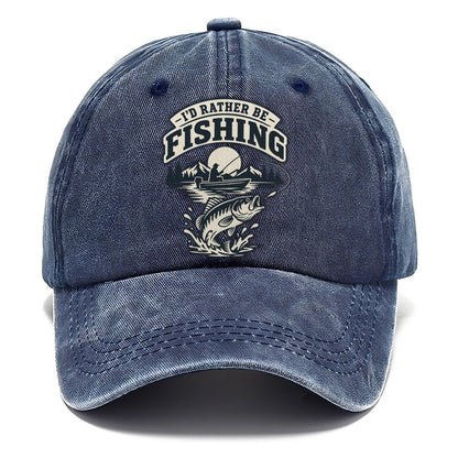 Rather Be Fishing Fishing Elegant Classic Cap – Twilight Navy