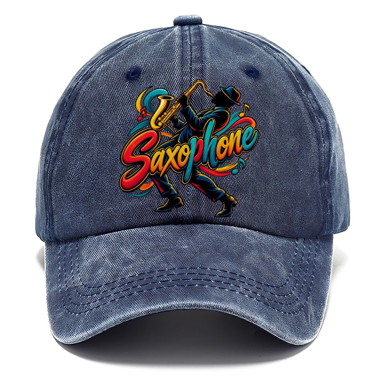 Saxophone Wordmark Music Instruments Classic Cap – Twilight Navy