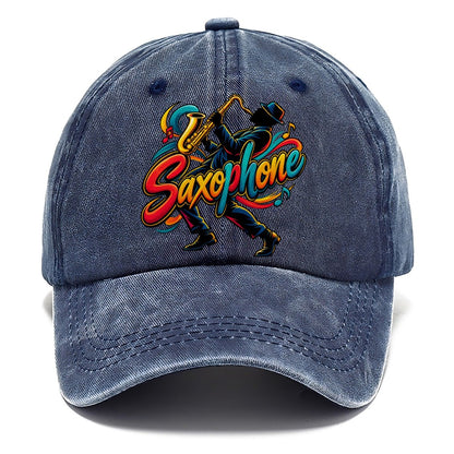 Saxophone Wordmark Music Instruments Classic Cap – Twilight Navy
