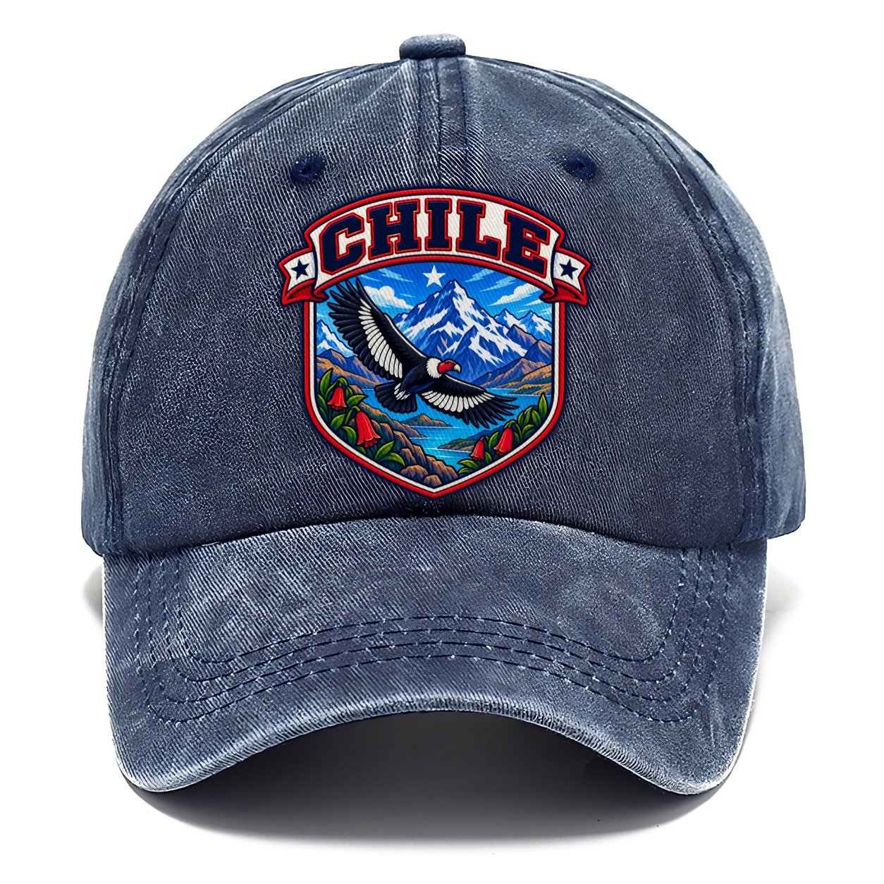 Chile Retro Badge Country Logos Classic Cap – Twilight Navy