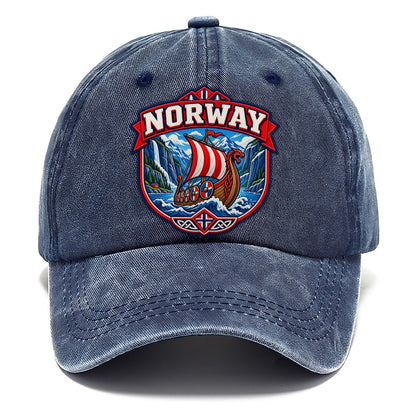 Norway Retro Badge Country Logos Classic Cap – Twilight Navy
