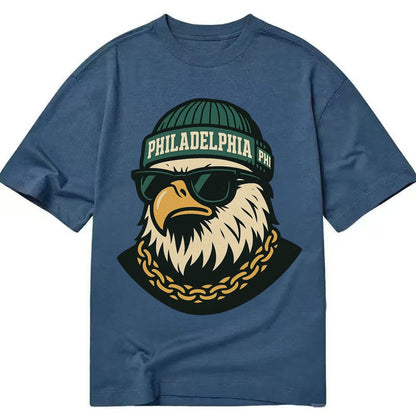Animaleaglelocationtextphiladelphiainitialsphibeaniecolorgre Classic T-shirt – Twilight Navy