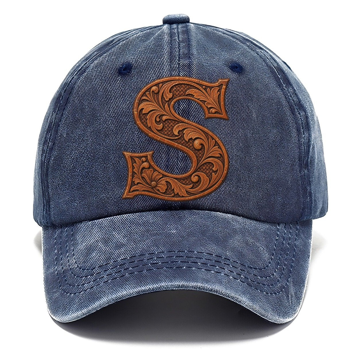 Tooled Leather S Monogram Classic Cap – Twilight Navy