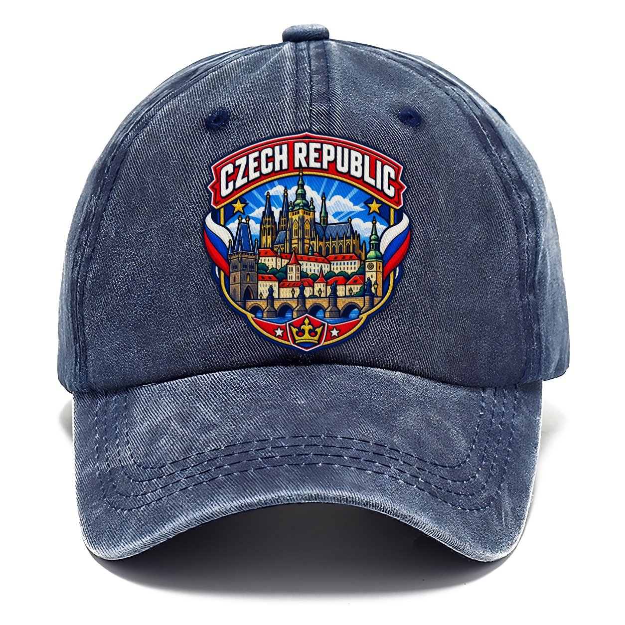 Czech Republic Retro Badge Country Logos Classic Cap – Twilight Navy