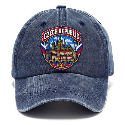 Czech Republic Retro Badge Country Logos Classic Cap – Twilight Navy