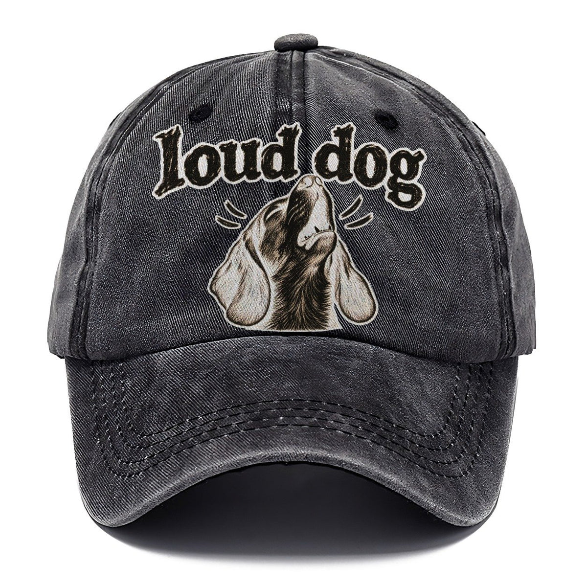 A Howling Beagle Head Tipped Back Bark For Me Classic Cap – Graphite