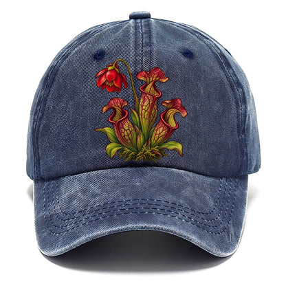 Newfoundland And Labrador Purple Pitcher Plant Canada Cultural Icons Classic Cap – Twilight Navy