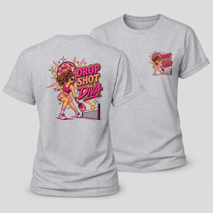 Drop Shot Diva Pickleball Life Women's Cotton T-Shirt – Sport Grey