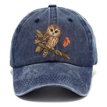 Owl Falling Leaf Gentle Wild Classic Cap – Twilight Navy
