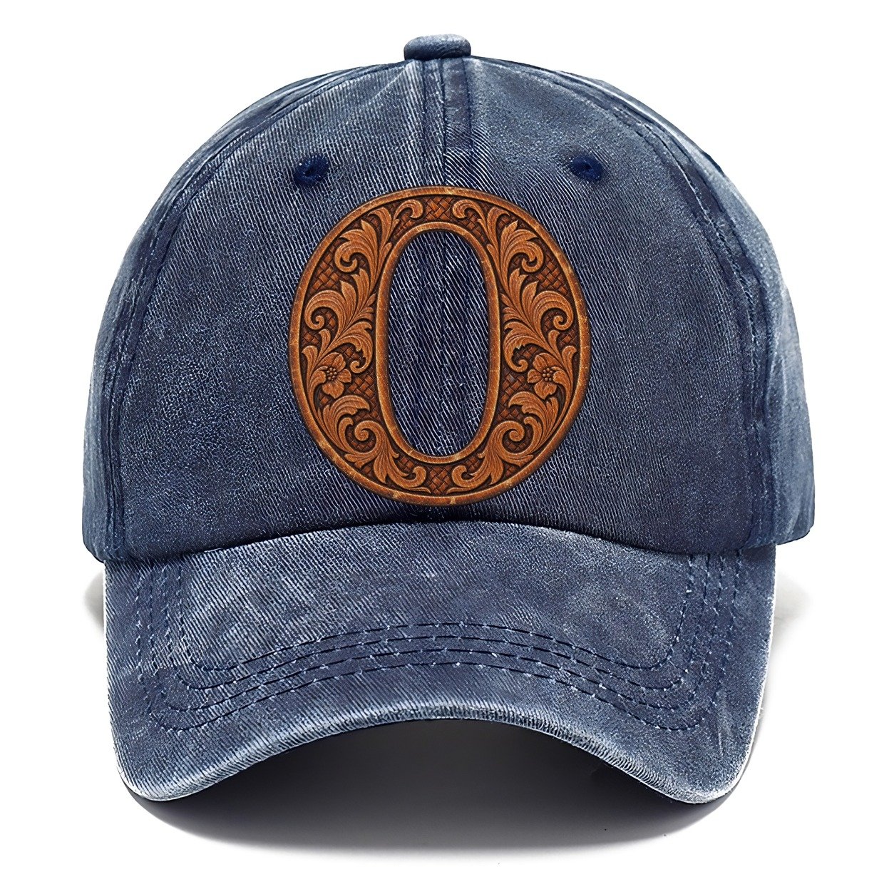 Tooled Leather O Monogram Classic Cap – Twilight Navy