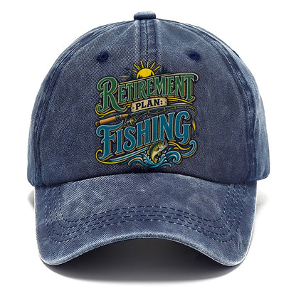 Retirement Plan Fishing Retired Living Classic Cap – Twilight Navy