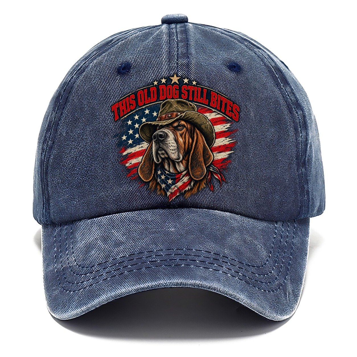 This Old Dog Still Bites Old Man Strong Classic Cap – Twilight Navy