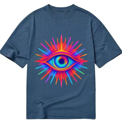 Rainbow Third Eye Prismatic Eye Radiating Spectrum Colors Re Classic T-shirt – Twilight Navy