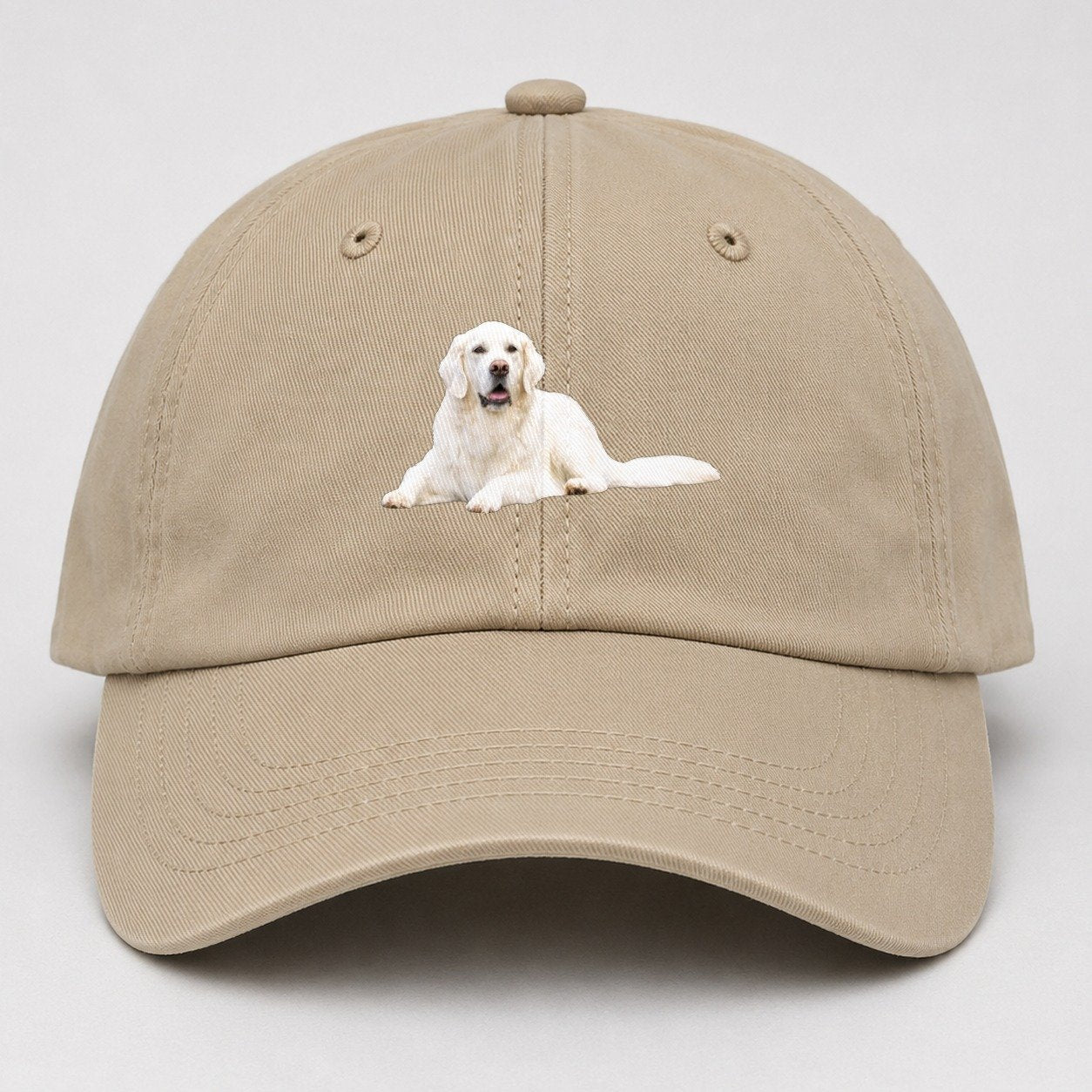 White English Cream Golden Retrievers Baseball Cap – Khaki